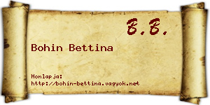 Bohin Bettina névjegykártya